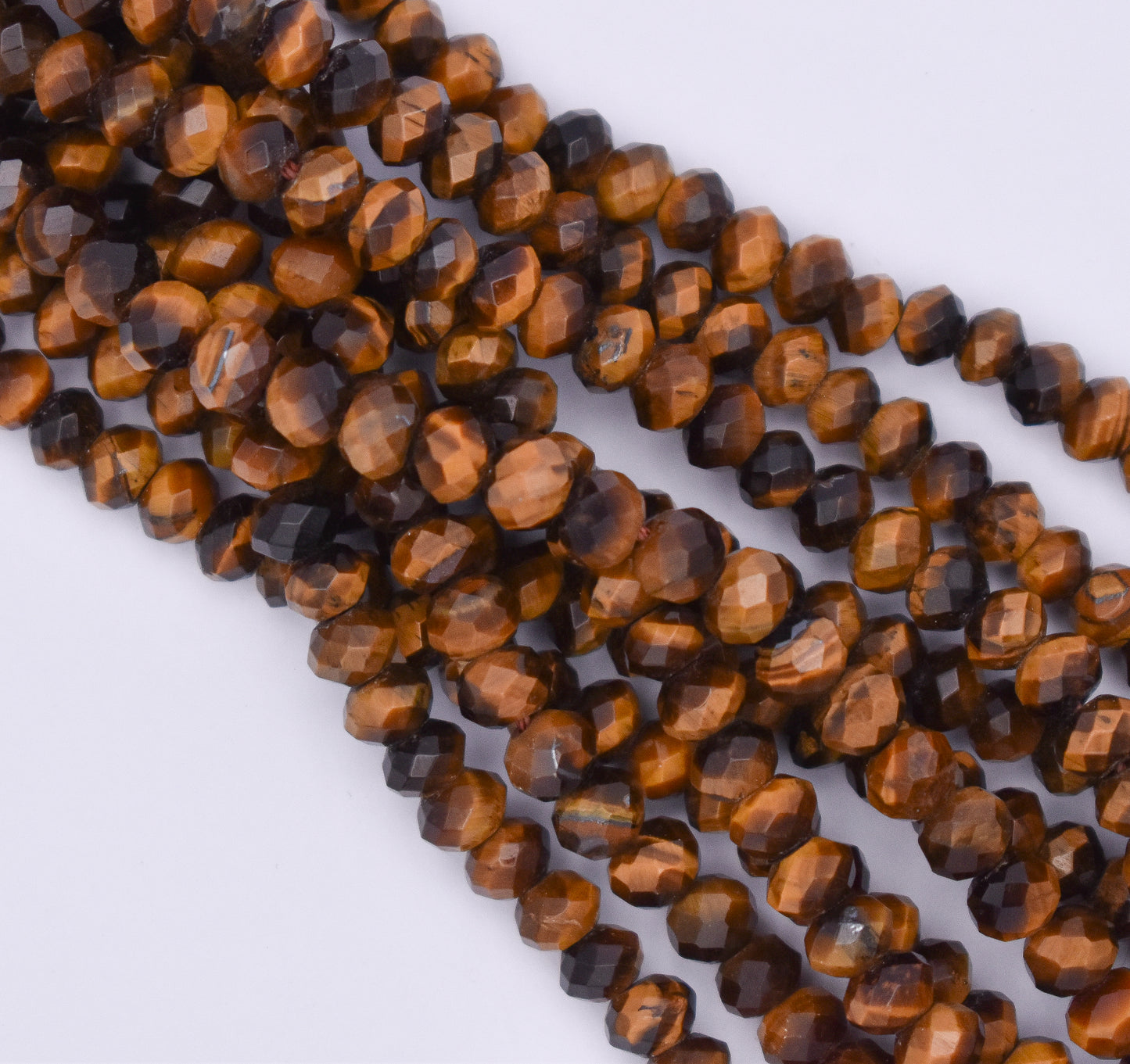TIGER'S EYE FACETED RONDELLE ~4-6MM