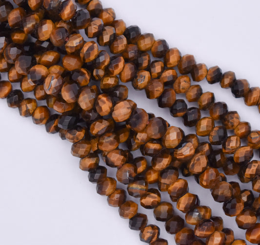 TIGER'S EYE FACETED RONDELLE ~4-6MM