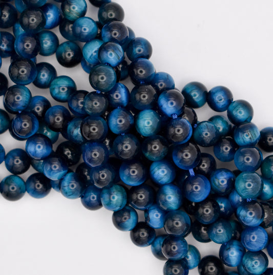 BLUE TIGER'S EYE ROUND ~ 6MM
