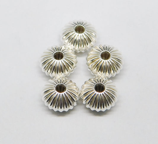 CORRUGATED SAUCER BEADS 6MM