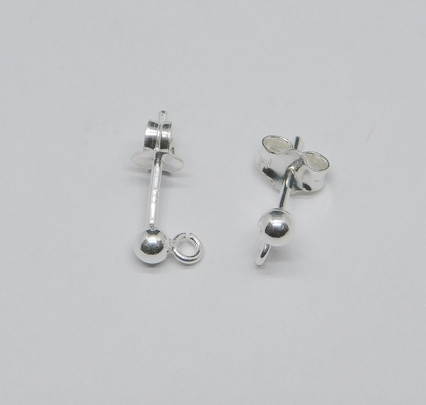 EARRING POST WITH BALL AND RING, NUTS INCLUDED