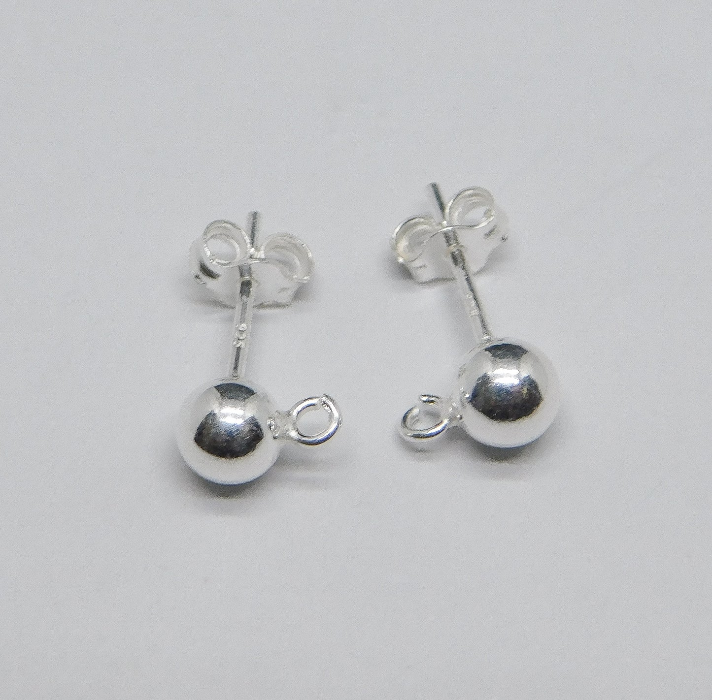 EARRING POST WITH BALL AND RING, NUTS INCLUDED
