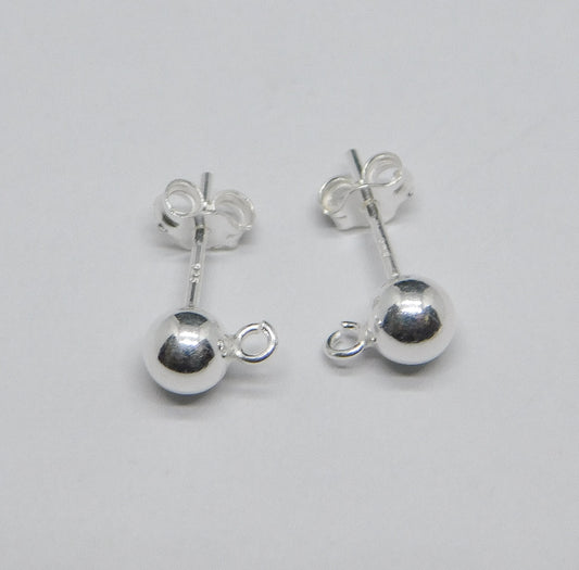 EARRING POST WITH BALL AND RING, NUTS INCLUDED