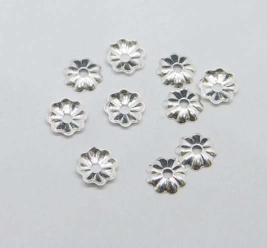 BEAD CAPS 4MM FLOWERS