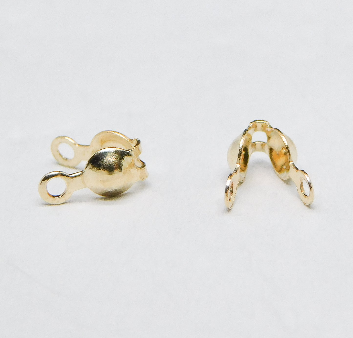 BEAD TIPS 3.5MM DOUBLE LOOP CLAM SHELLS