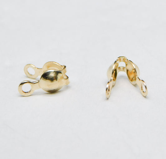 BEAD TIPS 3.5MM DOUBLE LOOP CLAM SHELLS