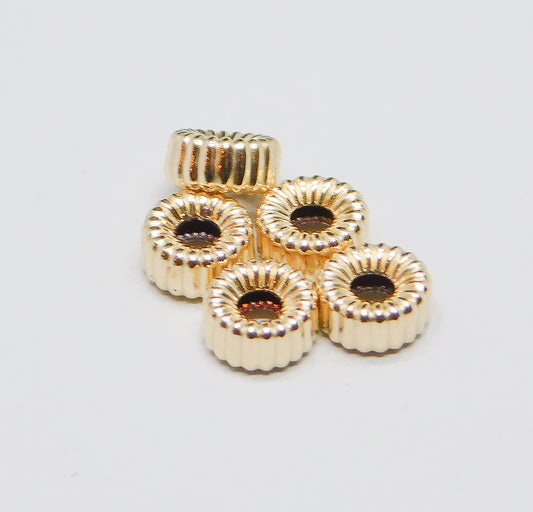 CORRUGATED RONDELLE BEADS 4MM