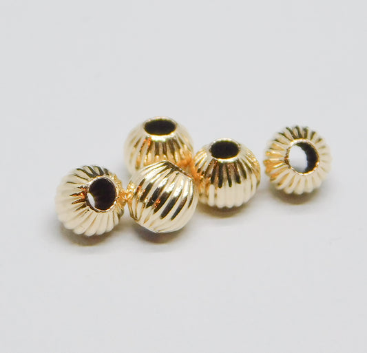 CORRUGATED ROUND BEADS 4MM