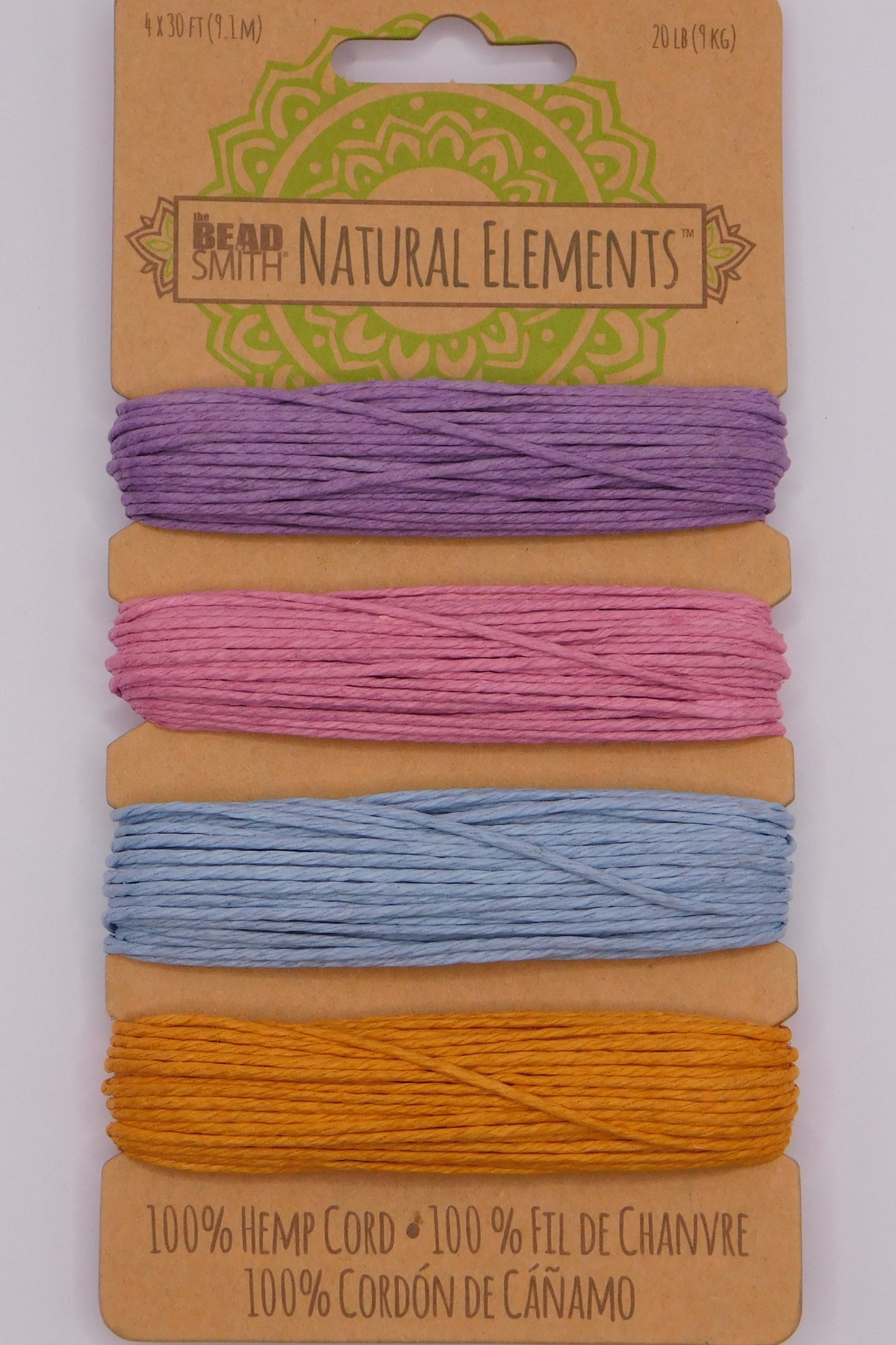 HEMP CORD PASTEL COLORS - 1MM