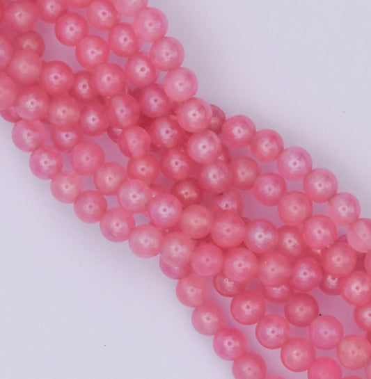 DYED PINK QUARTZ 4MM ROUND