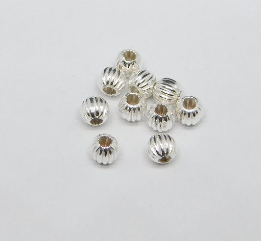 CORRUGATED ROUND BEADS 3MM