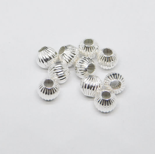 CORRUGATED ROUND BEADS 4MM