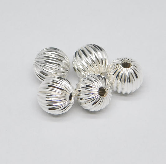 CORRUGATED ROUND BEADS 8MM