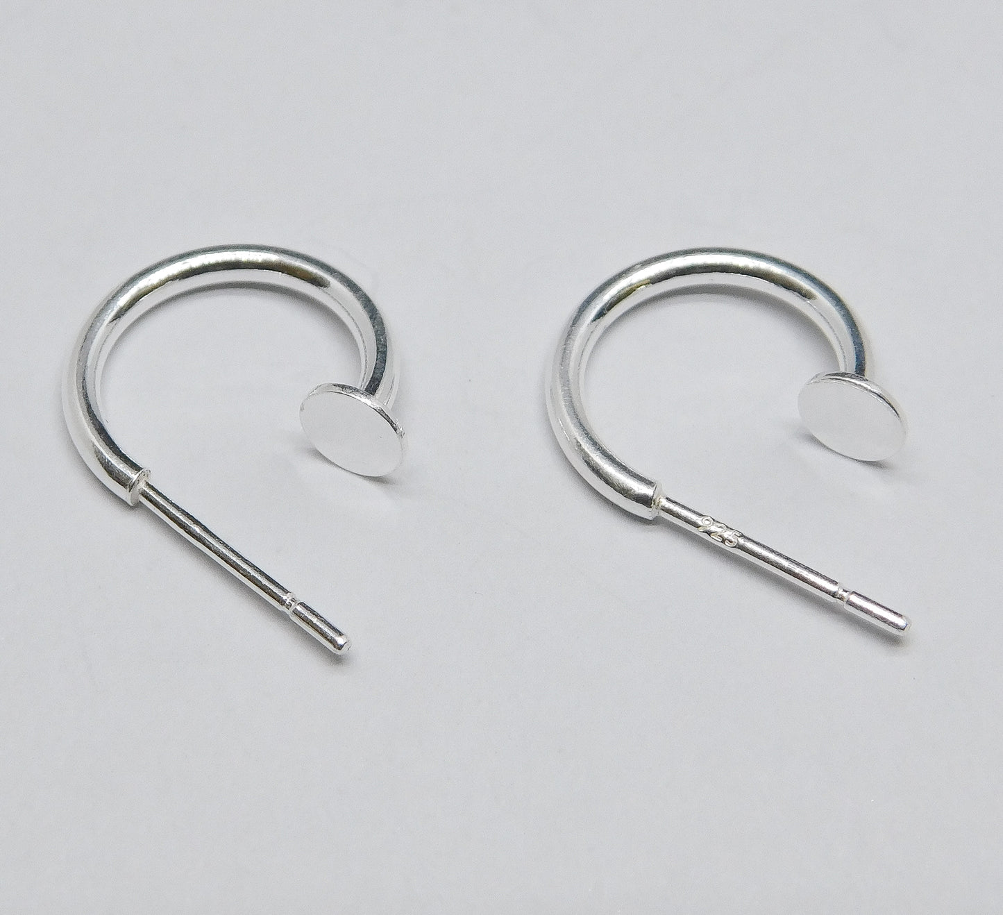 EARRING POST WITH HOOP AND FLAT END