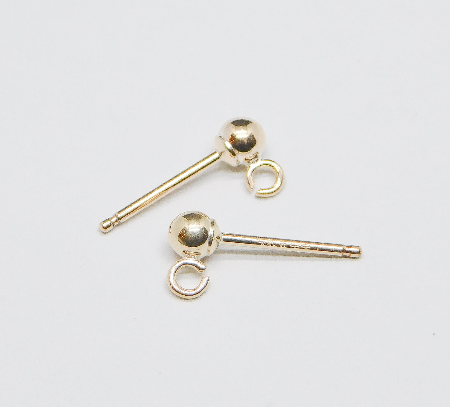 EARRING POST WITH BALL AND RING