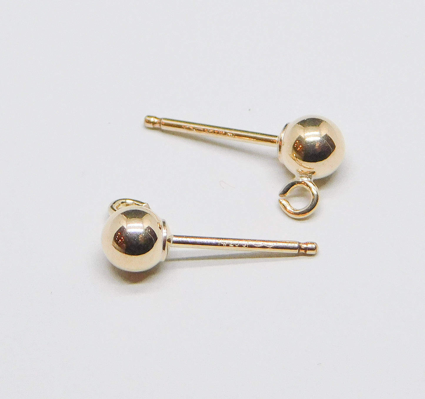 EARRING POST WITH BALL AND RING