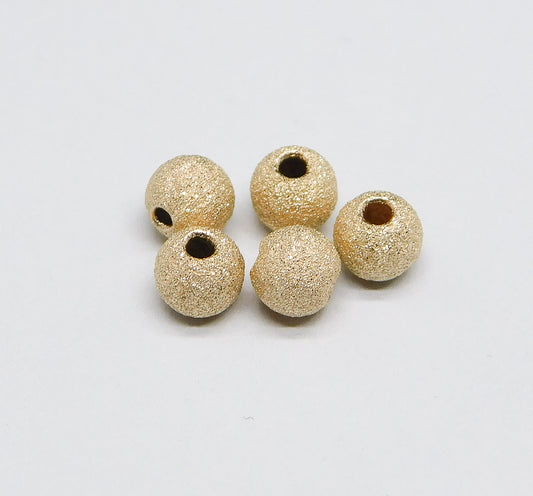 Gold-Filled Stardust Round Beads, Choice of Size .