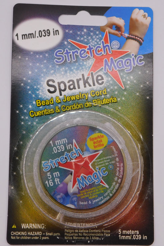STRETCH MAGIC CORD - SILVER SPARKLE 1MM